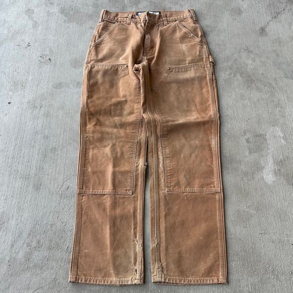 Vintage Y2K Carhartt brown double knee work wear carpenter pants - Picture 1 of 9